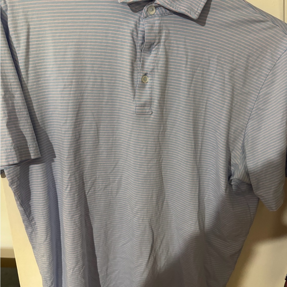 Peter Millar Sky Blue Striped Polo Shirt